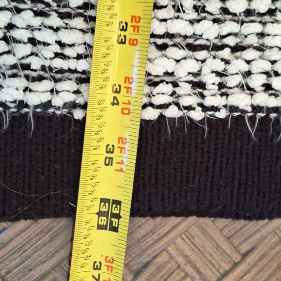 Calvin Klein Sweater Dress Eyelash Chunky Knit Sheath Black White Cowl Neck Sz S - Picture 9 of 12